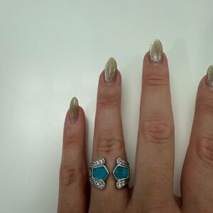 Bomb Party Silver and Blue Gemstone Ring